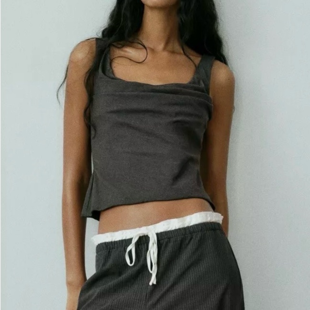 Women's Charcoal Gray corset type top
